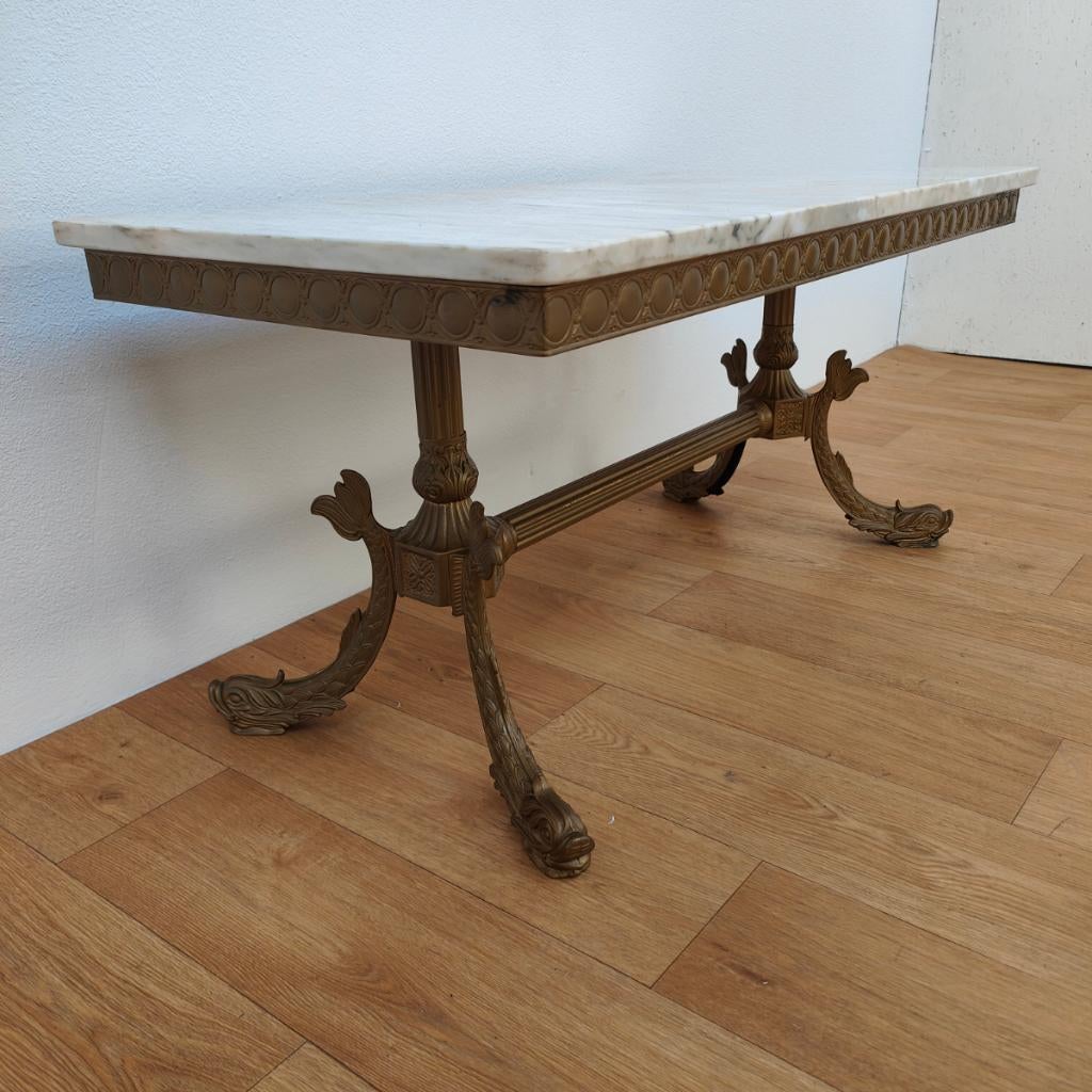 Vintage Regency salontafel koffietafel met marmer blad 502, Valkenswaard, Gebruikt, 100 tot 150 cm, Info@flashbackfurniture.nl