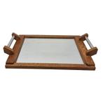 Frans Art Deco eiken dienblad met spiegel, jaren 30, Antiek en Kunst, Ophalen of Verzenden