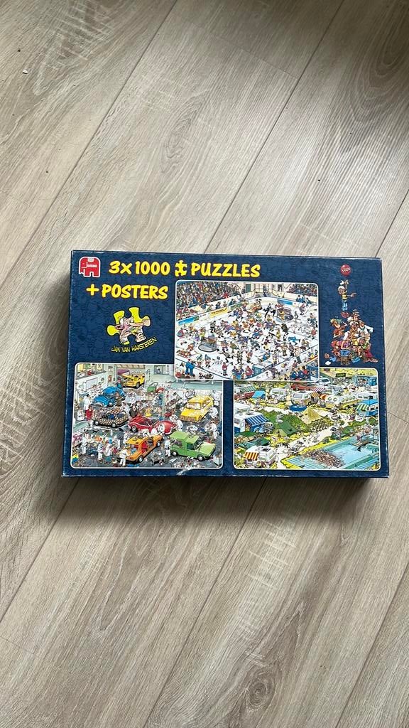 Van Haasteren puzzels 3 in 1 + posters, Ophalen, 500 t/m 1500 stukjes, Gebruikt