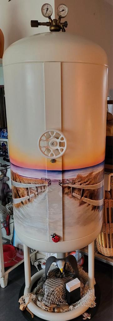 Etalage kunst boiler..kunstobject..thema strand zee..TEAB, Antiek en Kunst, Kunst | Designobjecten, Ophalen