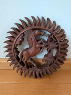 Hout gesneden wanddecoratie paard 20cm breed, Ophalen of Verzenden, Gebruikt