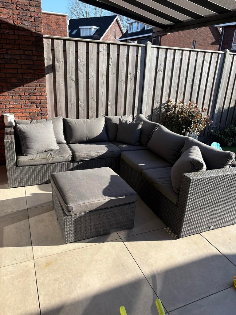 Hoek Loungeset 240x240 antraciet, Tuin en Terras, Tuinsets en Loungesets, 5 zitplaatsen, Gebruikt, Ophalen of Verzenden, Loungeset