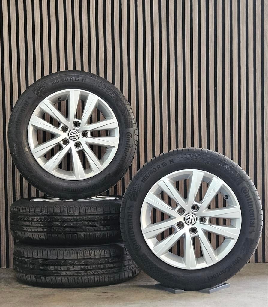 15" Orig Volkswagen Polo Velgen+Goede Banden 5x100 ibiza, Auto-onderdelen, Banden en Velgen, Gebruikt, 15 inch, Banden en Velgen