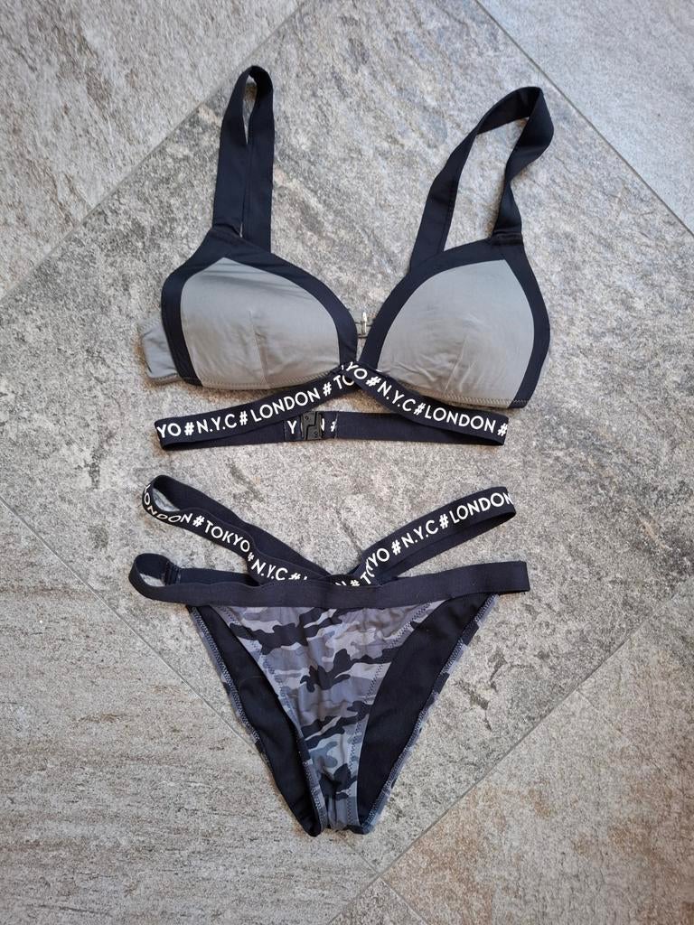 Bikini maat M - Zwart/groen, Kleding | Dames, Badmode en Zwemkleding, Zwart, New Yorker, Ophalen of Verzenden, Zo goed als nieuw