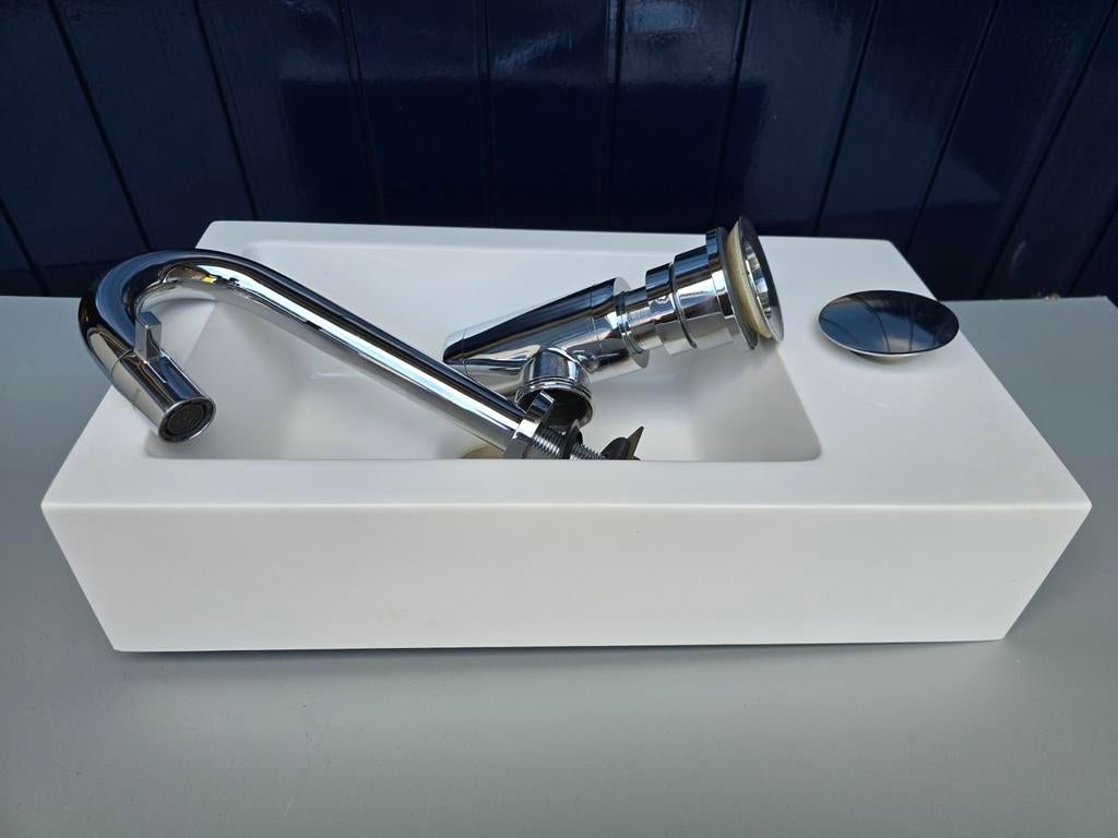 Compleet wasbak setje met Hansa kraan, Ophalen of Verzenden, Zo goed als nieuw, Kraan