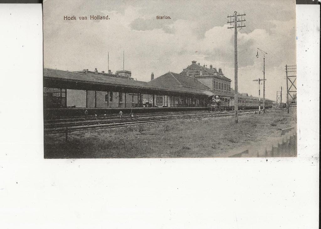 Hoek van Holland Station met stoomtrein militair 4-6-1913, Ophalen of Verzenden, Voor 1920, Gelopen, Zuid-Holland