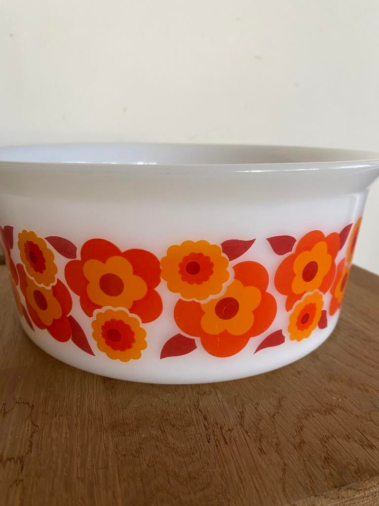 Vintage Arcopal France ‘Lotus’ schaal, Ophalen of Verzenden, Overige stijlen, Glas, Schaal of Schalen