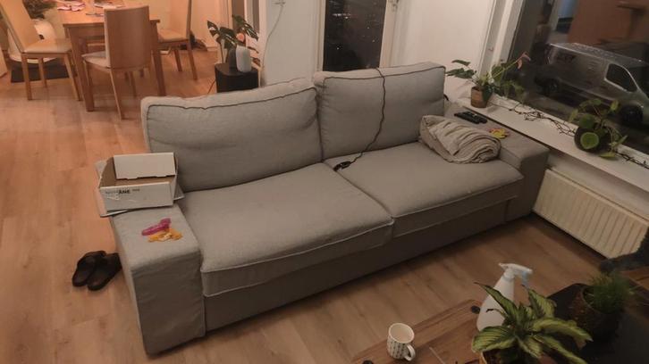 Ikea KIVIK 3 zitter grijs, vrijwel nieuw, Huis en Inrichting, Banken | Bankstellen, Zo goed als nieuw, Rechte bank, Driepersoons