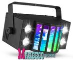 StrobeDerby 2-IN-1 Party effect, Derby, Stroboscoop, Afstand, Geluidgestuurd, Nieuw, Info@marbeco.nl, BeamZ