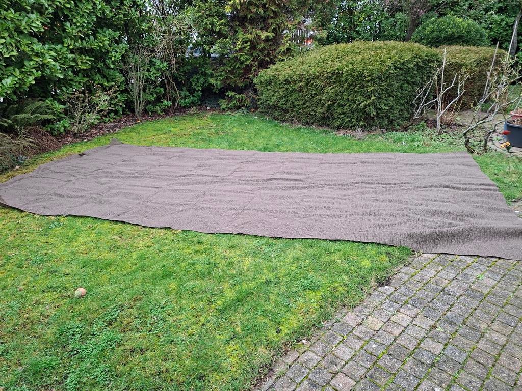 Tenttapijt taupe 6x4 meter ademend polyester, Ophalen, Zo goed als nieuw