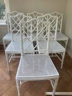 Faux bamboo stoelen set van 6, Ophalen, Zo goed als nieuw, Wit