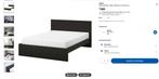 Ikea bed 160/200, Ophalen, Zwart, Tweepersoons, Zo goed als nieuw