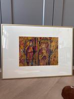 Abstract Schilderij in Zware Lijst met Glas - 72x52cm, Antiek en Kunst, Ophalen