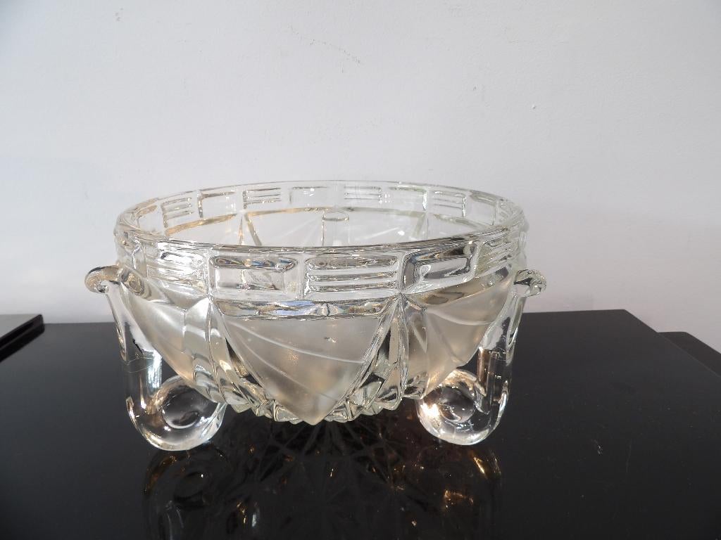 Art Deco Schaal/Coupe Libochovice/SKLO, Antiek en Kunst, Antiek | Glas en Kristal, Ophalen of Verzenden