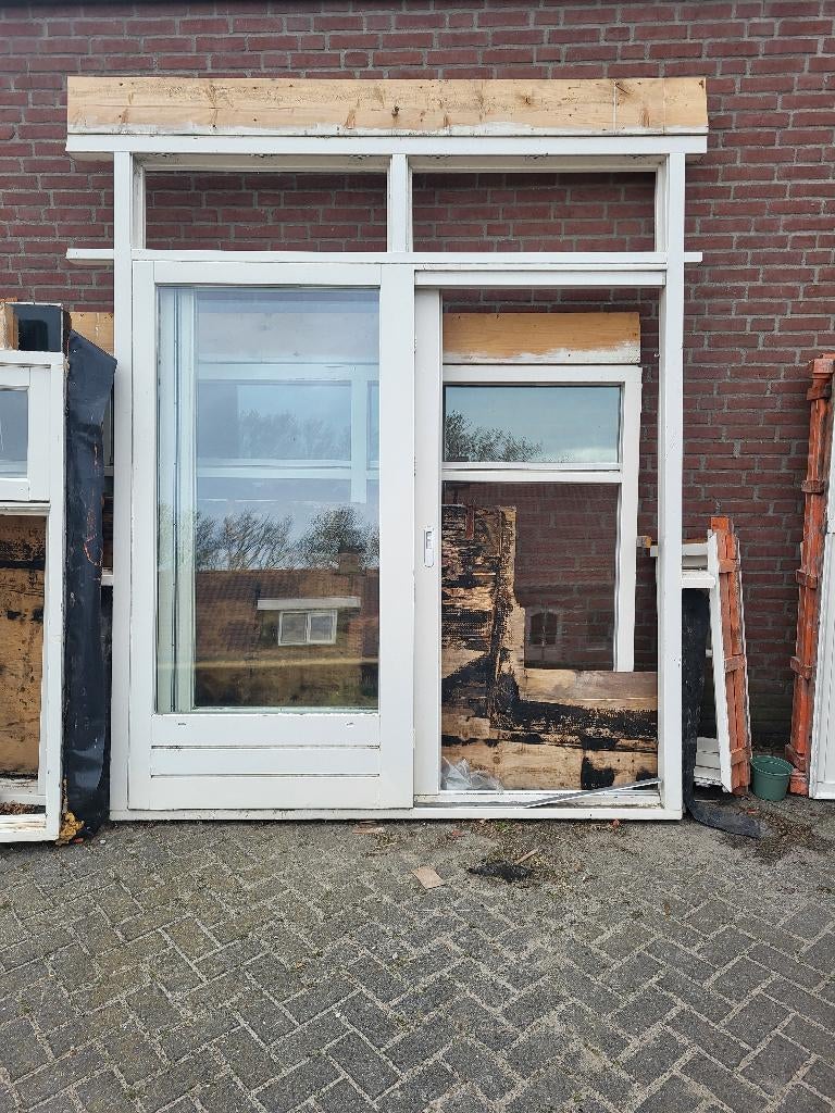 Schuifpui, Ophalen, Gebruikt, 150 tot 225 cm, Inclusief glas