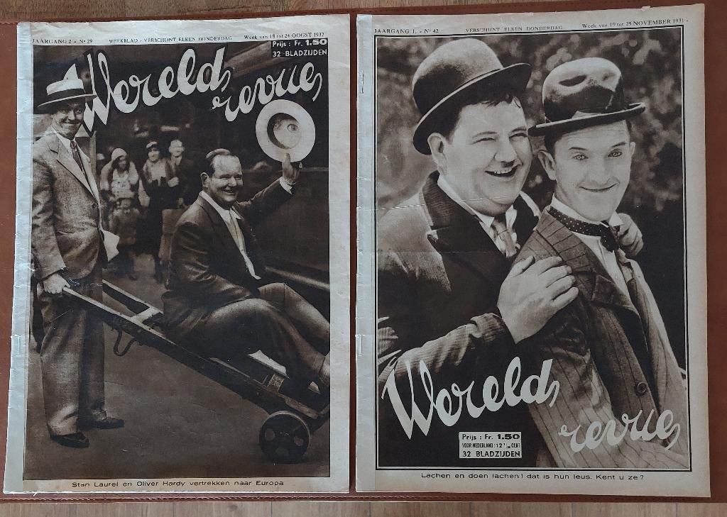 Laurel & Hardy WERELD REVUE 2x, Boeken, Tijdschriften en Kranten, Ophalen of Verzenden, Gelezen, Gossip of Showbizz