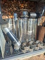 Rvs Dubbelwandig schoorsteen Bochten Trekkap kachelpijp etc, Afvoer, Gebruikt, 6 meter of meer, Ophalen of Verzenden