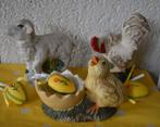 vintage pasen decoratie kuiken lammetje haan, Ophalen of Verzenden, Gebruikt