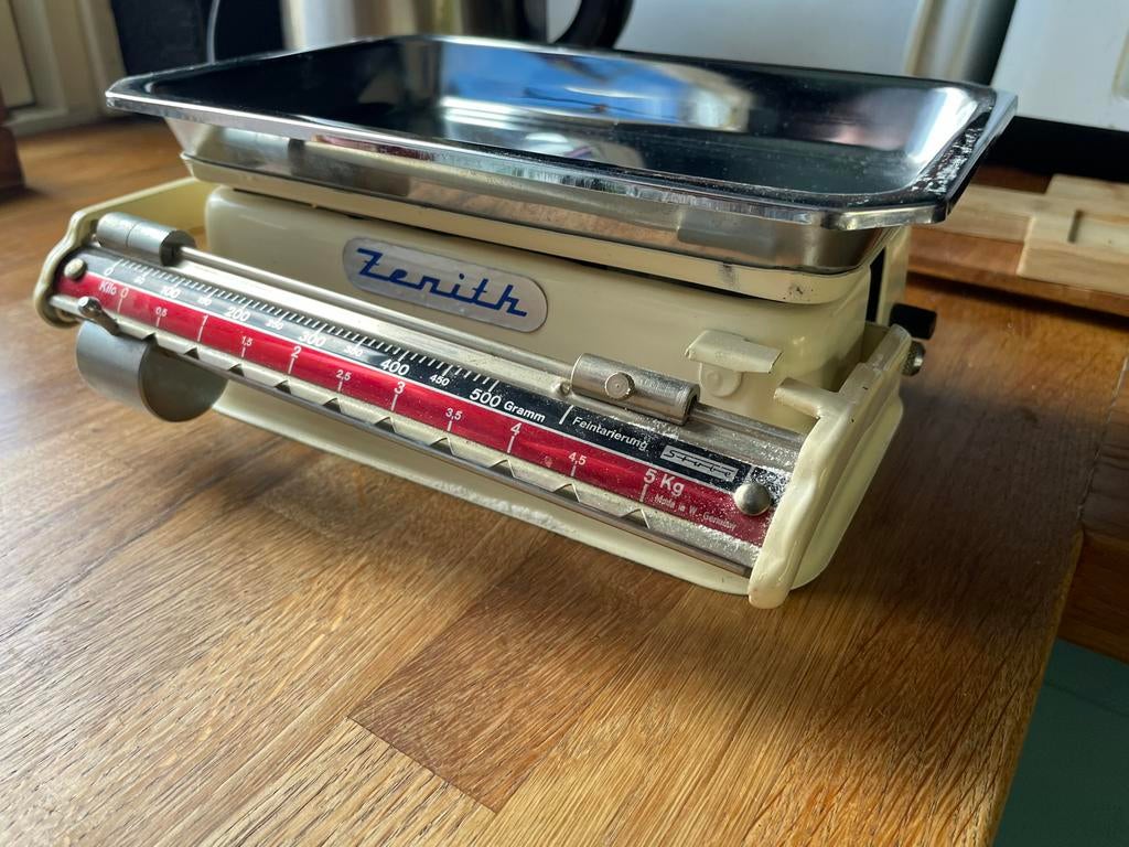 Zenith Keukenweegschaal 500 gram - Vintage Design, Beige, Ophalen of Verzenden, Metaal, Overige merken