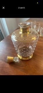 Antieke Karaf met Glaasjes - Gouden Details, Ophalen