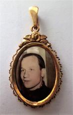 Prachtig Antiek Jugendstil gouddoublé foto-medaillon (1014), Ophalen, Overige materialen, Hanger