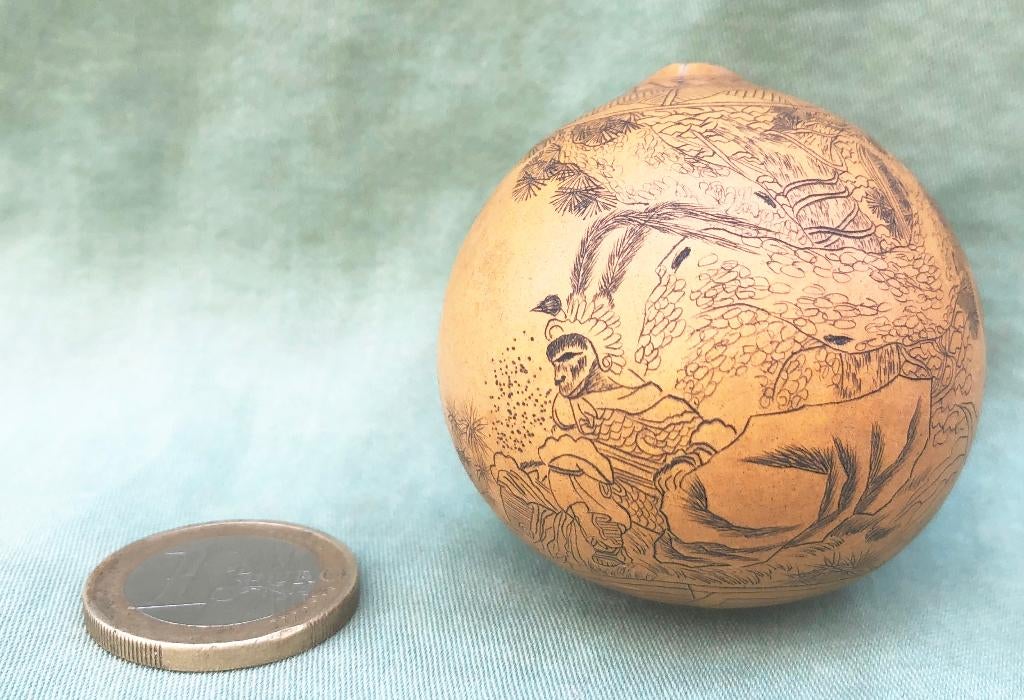 Kleine Chinese gegraveerde kalebas, Ophalen of Verzenden