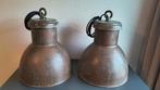 Twee prachtige industriële hanglampen., Ophalen, Gebruikt, Metaal, Minder dan 50 cm