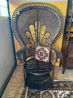 Prachtige vintage jaren 70/80 rotan/ rieten pauwen stoel, Ophalen, Vintage, ?, Zo goed als nieuw