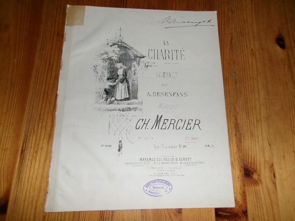 La charite - premiere fete enfantine - ch. Mercier, Zang, Gebruikt, Ophalen of Verzenden, Artiest of Componist