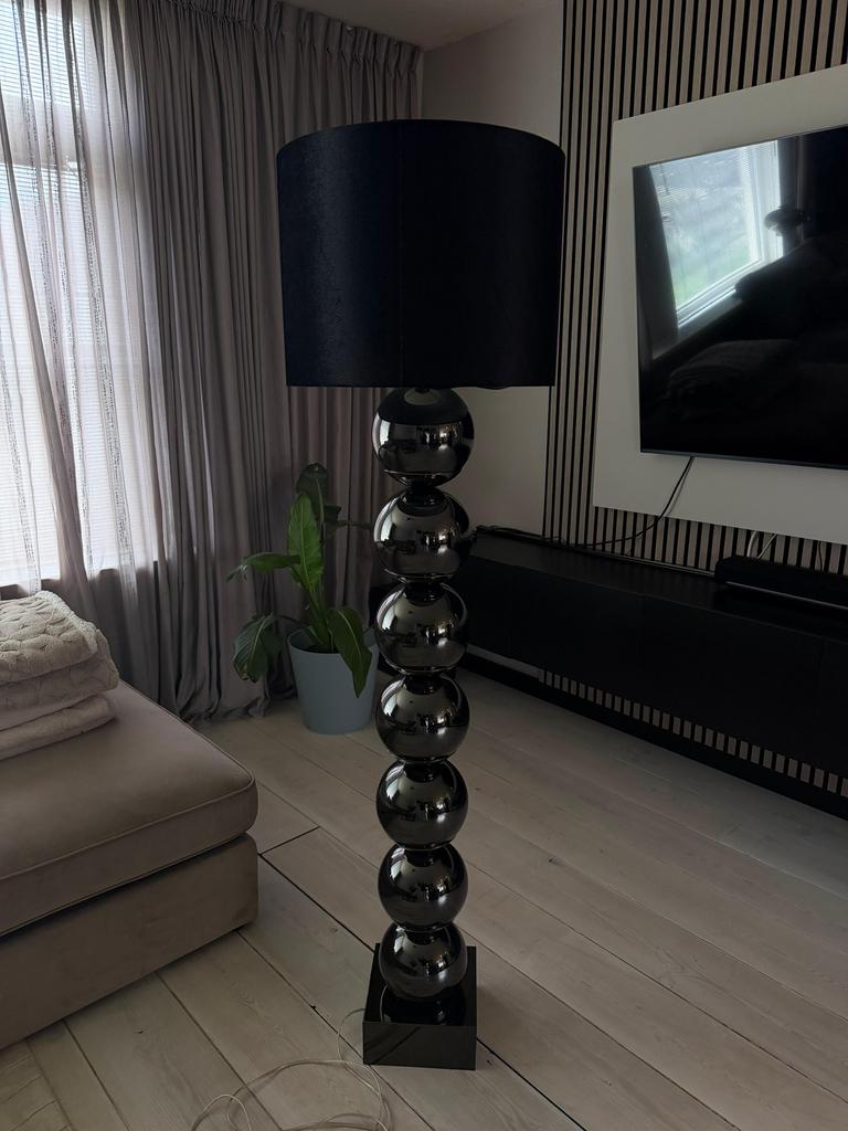 Eric kusterlamp-vloerkamp -hotelchique lamp-Bollenvloerlamp, Ophalen of Verzenden, Zo goed als nieuw, Metaal, Minder dan 100 cm