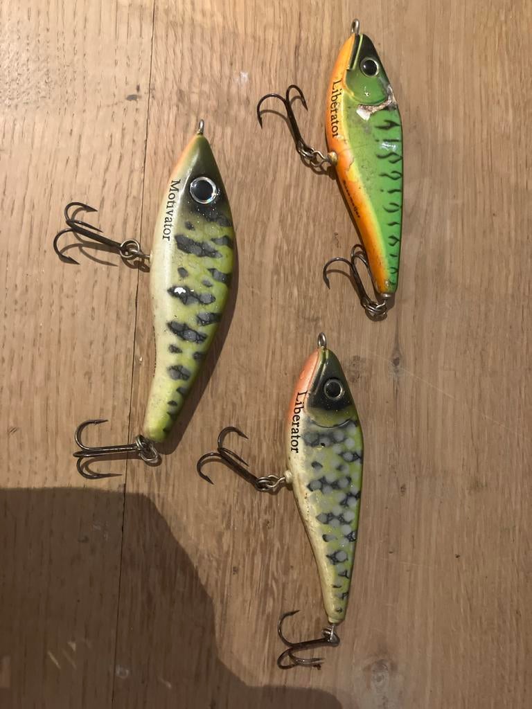 Set van 3 Kunstaas Pluggen rozemeijer Motivator & Liberator, Watersport en Boten, Hengelsport | Algemeen, Gebruikt, Kunstaas, Ophalen