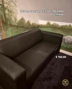 Mooie zwarte 2-zitsbank, Huis en Inrichting, Banken | Bankstellen, Ophalen, Gebruikt, Tweepersoons, Rechte bank