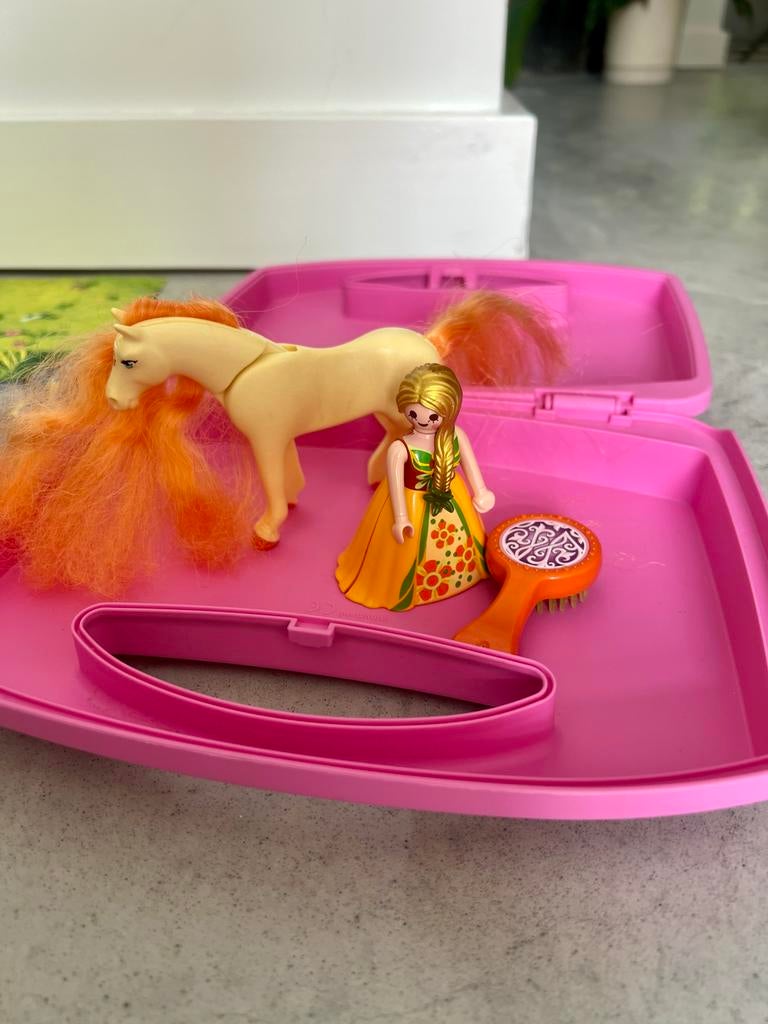Playmobil prinses met paard en koffer, Kinderen en Baby's, Speelgoed | Overig, Ophalen of Verzenden, Gebruikt, Meisje