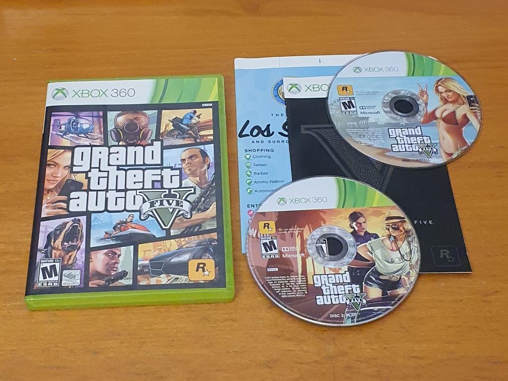 XBOX 360 | Grand Theft Auto V | GTA V | GTA Five met POSTER, Avontuur en Actie, Gebruikt, Vanaf 18 jaar, 1 speler