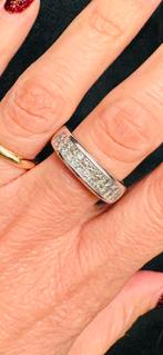 Mooie 🩷 14 karaat wit gouden diamant ring maat 17, Ophalen of Verzenden, Zo goed als nieuw, 17 tot 18, Dame