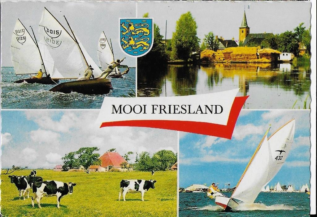 Kr2475 gelopen ansichtkaart mooi friesland, Verzamelen, Ansichtkaarten | Nederland, Ophalen of Verzenden, 1980 tot heden, Gelopen