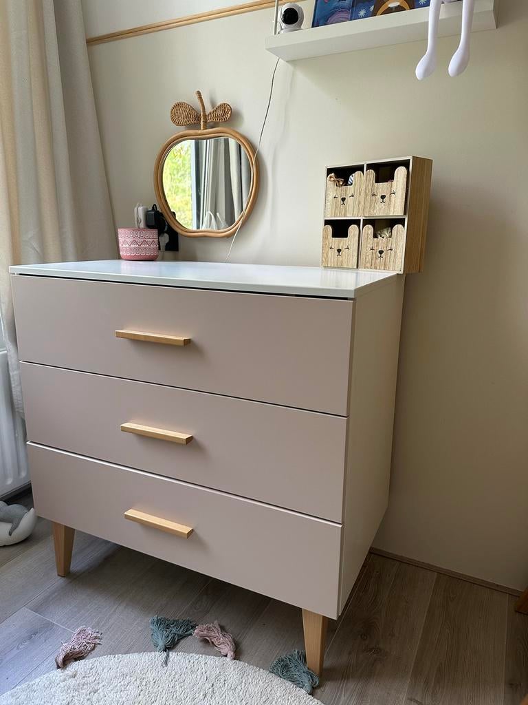 Bopita ledikant & commode schemerroze, Huis en Inrichting, Slaapkamer | Bedden, Gebruikt, Hout, Overige kleuren, Eenpersoons