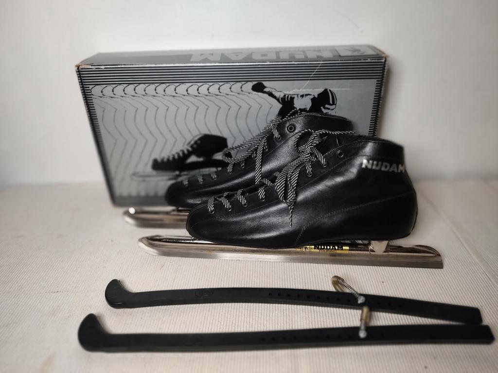 S519 Nijdam Lage Noren maat 47 geslepen, Sport en Fitness, Schaatsen, Gebruikt, Leerdam, Ophalen of Verzenden, Nijdam