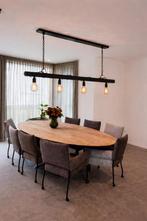 Industriële hanglamp met 4 pendels, Ophalen, Zo goed als nieuw, Rond