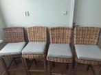 4 rotan barkrukken, Huis en Inrichting, Barkrukken, Ophalen, Gebruikt, Hout, 90 cm of meer