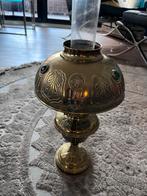 Antieke olielamp messing, art nouveau, Ophalen of Verzenden