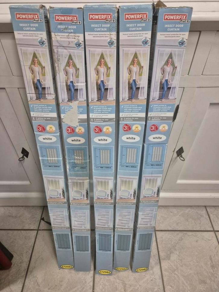 5x Powerfix Deurhor Wit - Insectenwering voor deuren, Doe-het-zelf en Verbouw, Deuren en Horren, Nieuw, Hordeur, 215 cm of meer
