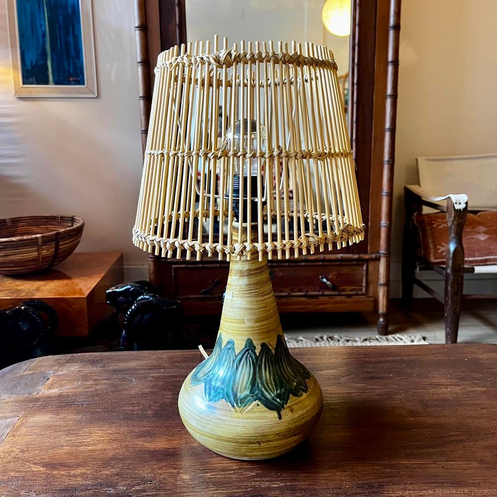 Deens design keramiek tafellamp vintage Mid Century, Ophalen of Verzenden, Zo goed als nieuw, Deens Design, Minder dan 50 cm