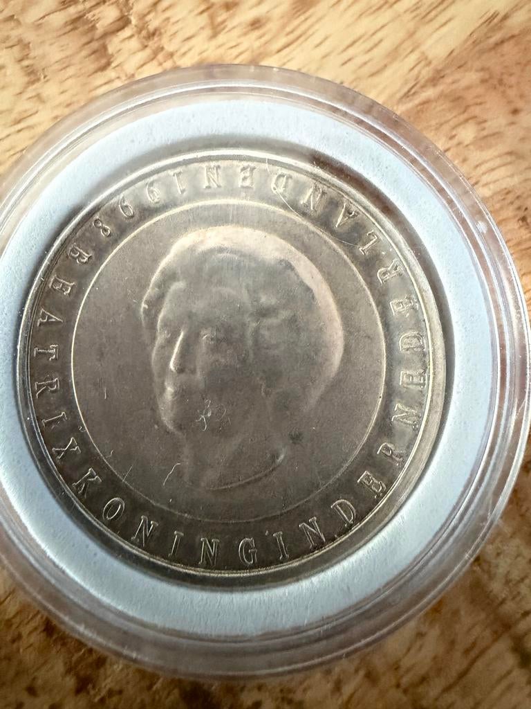 Zilveren 50 gulden munt Beatrix 1988 Vrede van Munster, Postzegels en Munten, Koningin Beatrix, Zilver, Ophalen of Verzenden, Losse munt