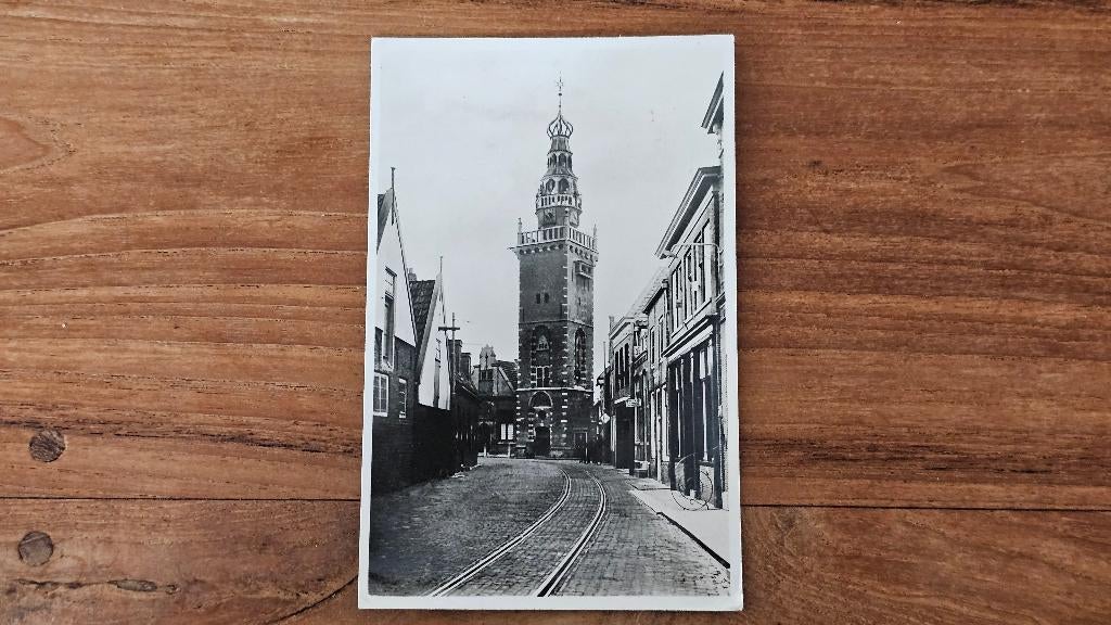 AK Monnickendam Speeltoren met tram rails, Verzenden, 1940 tot 1960, Ongelopen, Noord-Holland