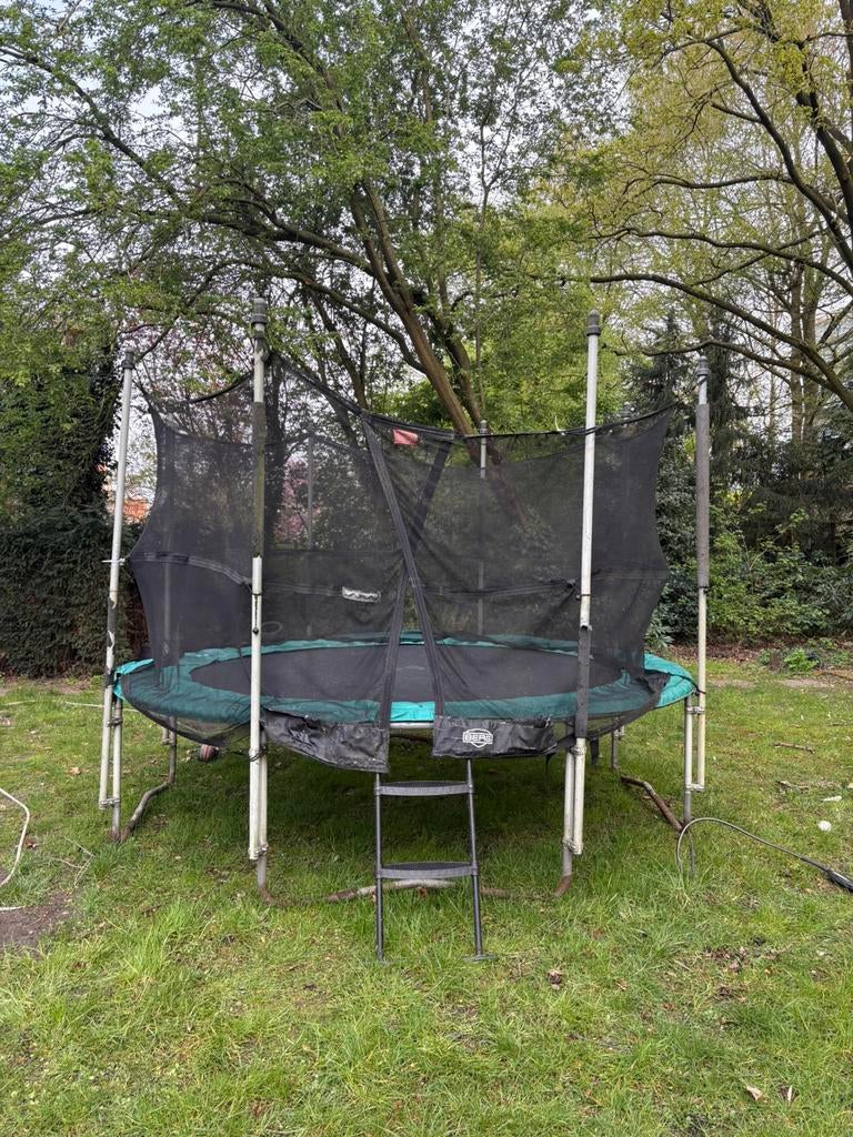Trampoline BERG 335 cm met trap, Ophalen of Verzenden, Gebruikt