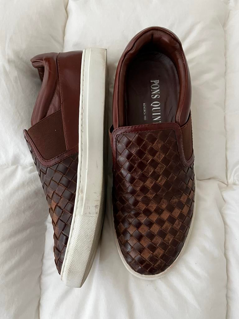 Pons Quintana Instappers - Bruin gevlochten leer, Loafers, Bruin, Ophalen of Verzenden, Gedragen