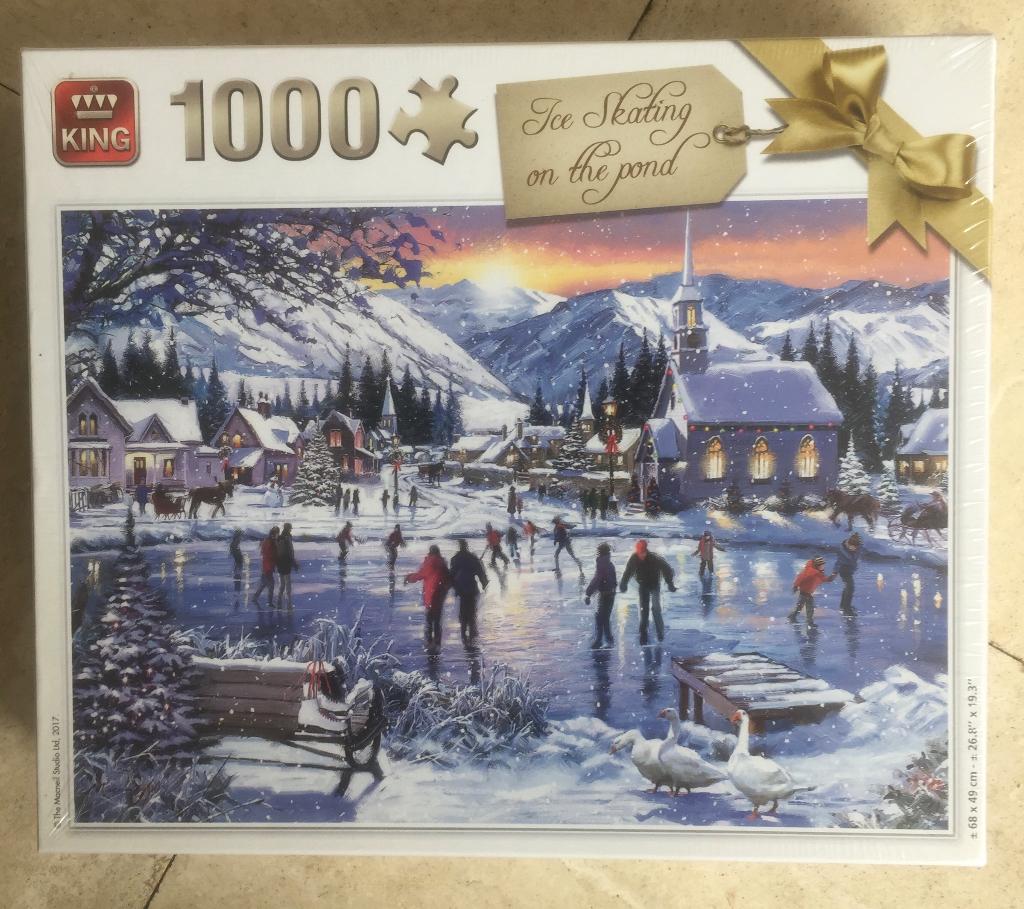 Puzzel van 1000 stukjes in doos, Hobby en Vrije tijd, Denksport en Puzzels, Ophalen, 500 t/m 1500 stukjes, Zo goed als nieuw, Legpuzzel