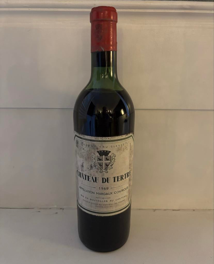 Château du Tertre 1969 - Margaux Grand Cru Classé, Verzamelen, Gebruikt, Frankrijk, Ophalen of Verzenden, Rode wijn