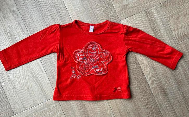 Longsleeve, rood/oranje, maat 68, Ophalen of Verzenden, Gebruikt, Meisje, Shirtje of Longsleeve